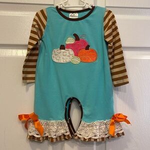3-6 months baby girl pumpkin onesie